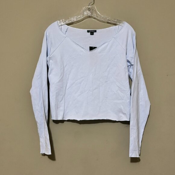 Wild Fable Light Blue Long Sleeve Top Shirt Cotton Stretch Large - Picture 2 of 5